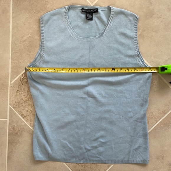 Bloomingdale’s Now Twin sweater set light blue cardigan & tank shell EUC vintage - Picture 10 of 13